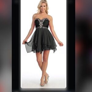 Celavie 3005S Short A-Line‎ Dress Sweetheart Rhinestone Empire NWT size small